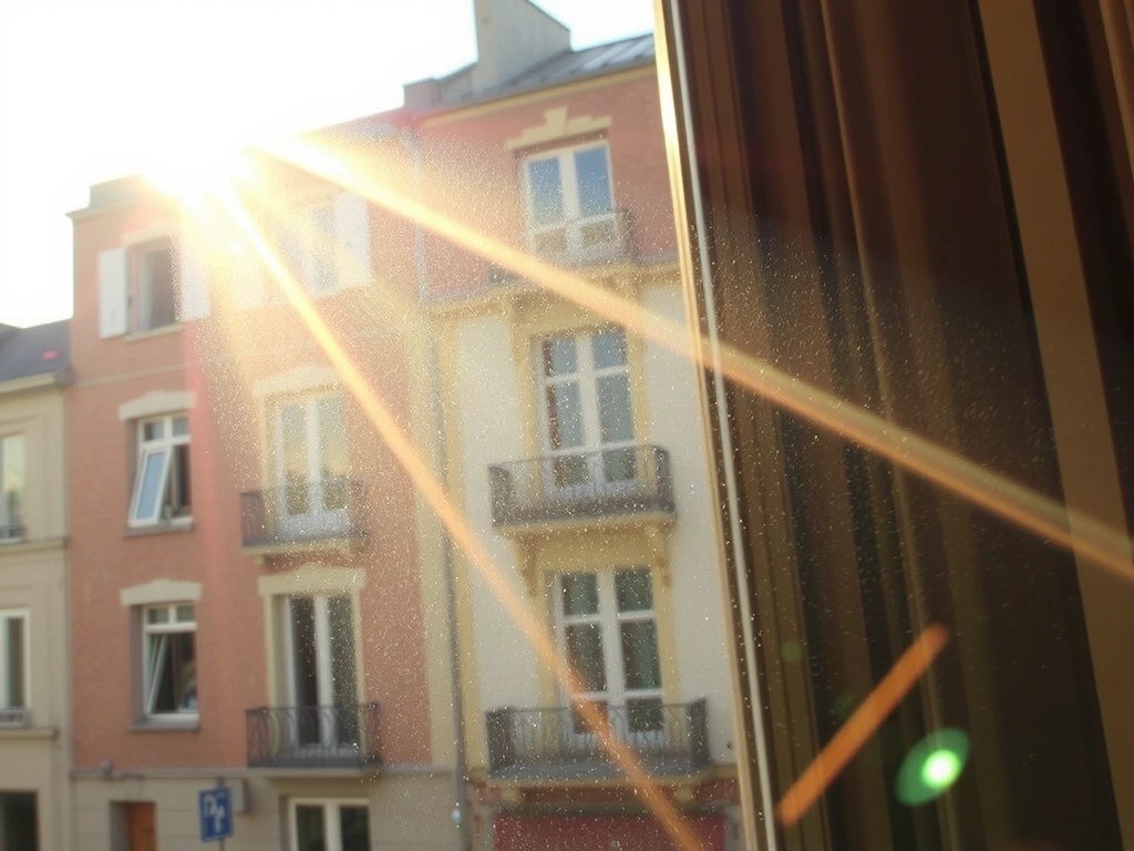 Poussière lumineuse dans un appartement parisien
